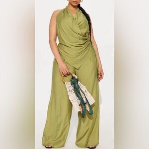 Fashion Nova Olive Green Pant Set